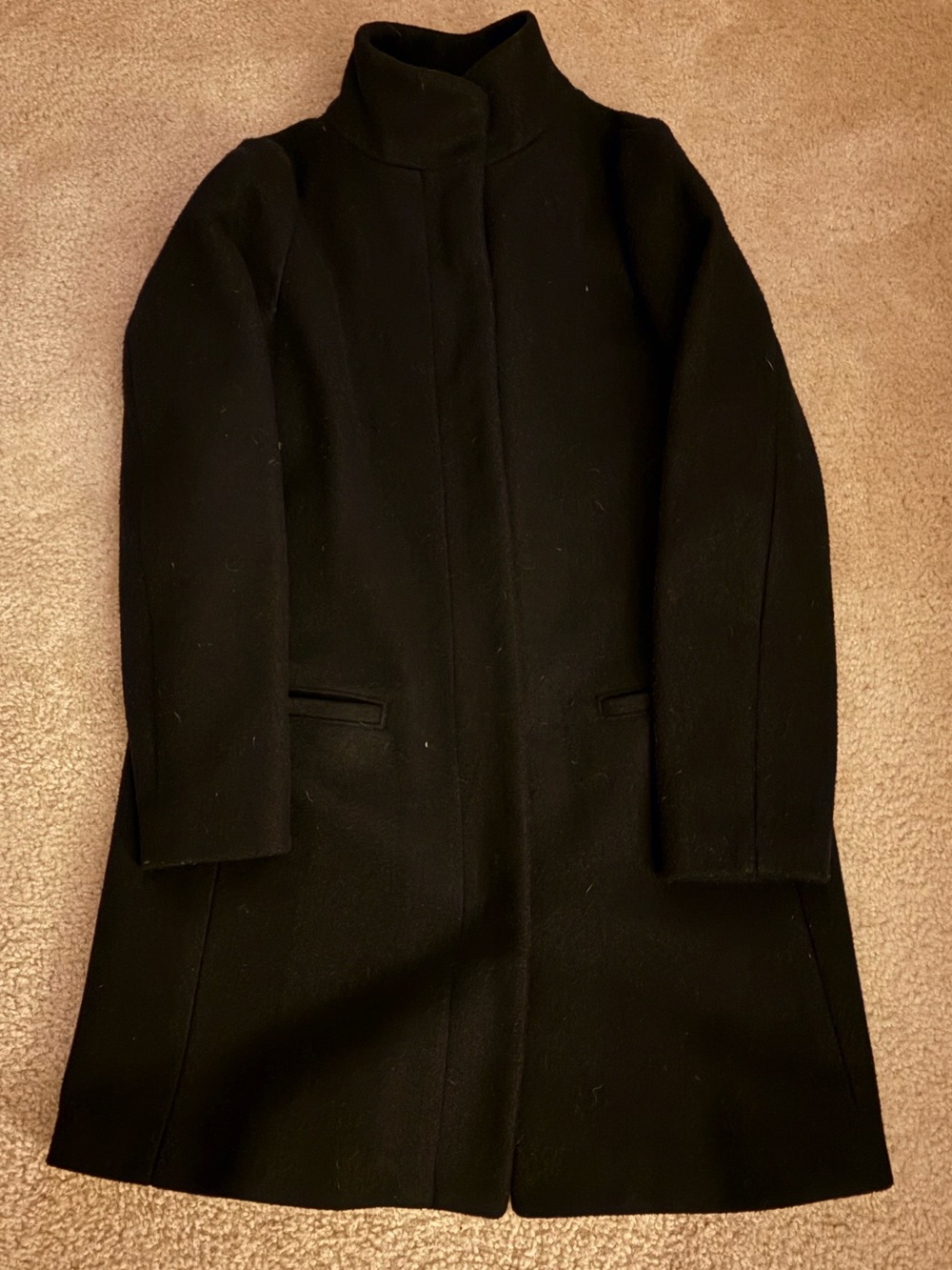 Old Navy Black Stand-Collar Wool-Blend Pea Coat